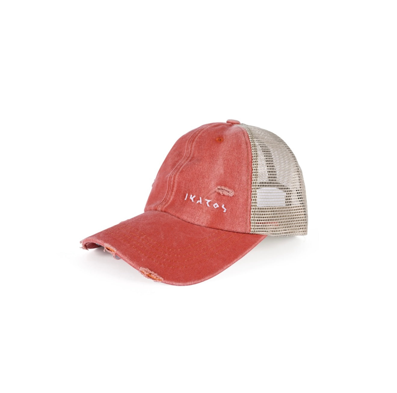 Orange Mesh Washed Cap