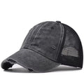 Black Mesh Washed Cap | Women